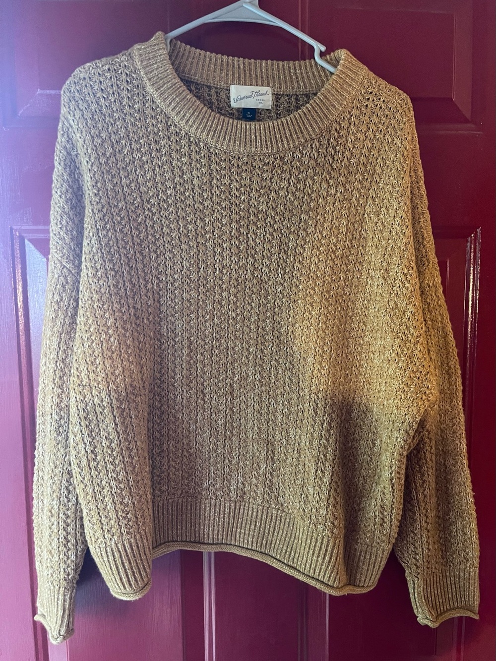 Universal Thread Textured Crewneck Sweater - Mustard